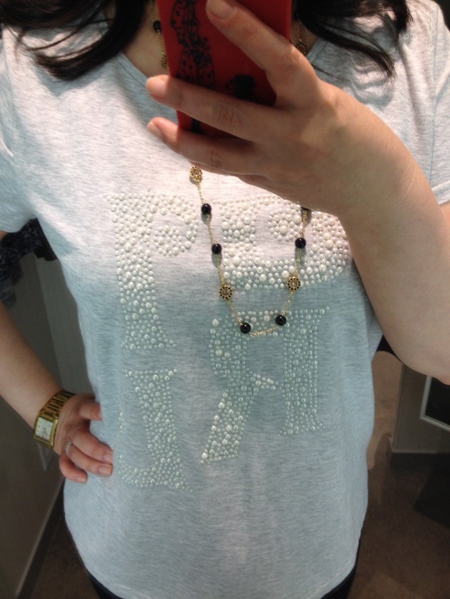 H&M Pearl Embellished Tee
